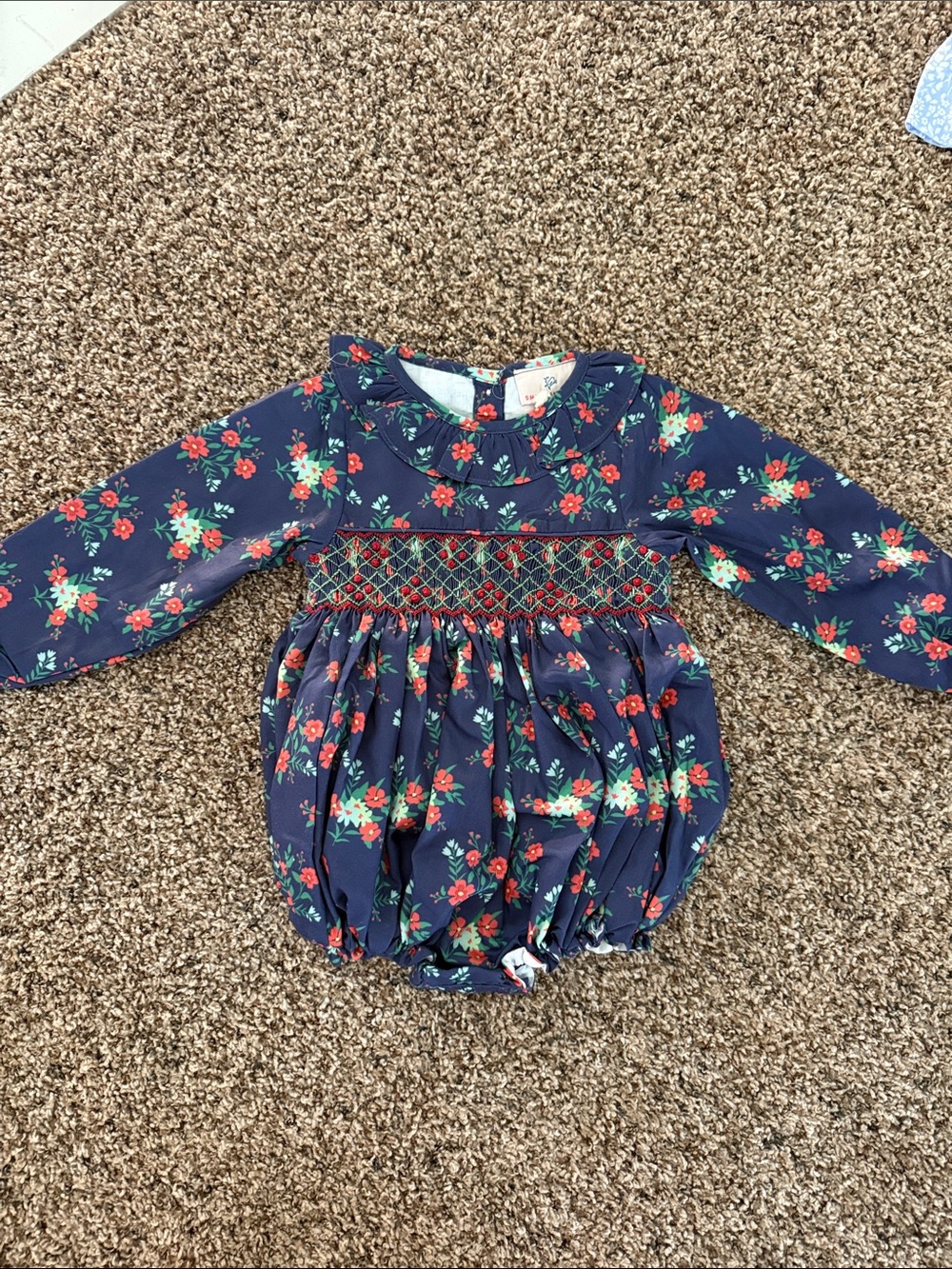 NWT Smockingbird Floral Long Sleeve Bubble- Size 24mos.